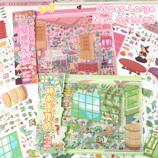 3D DIY Scene Sticker Kit -Specimen Workshop&Tarot Reading Shop(1 Free Tweezer)