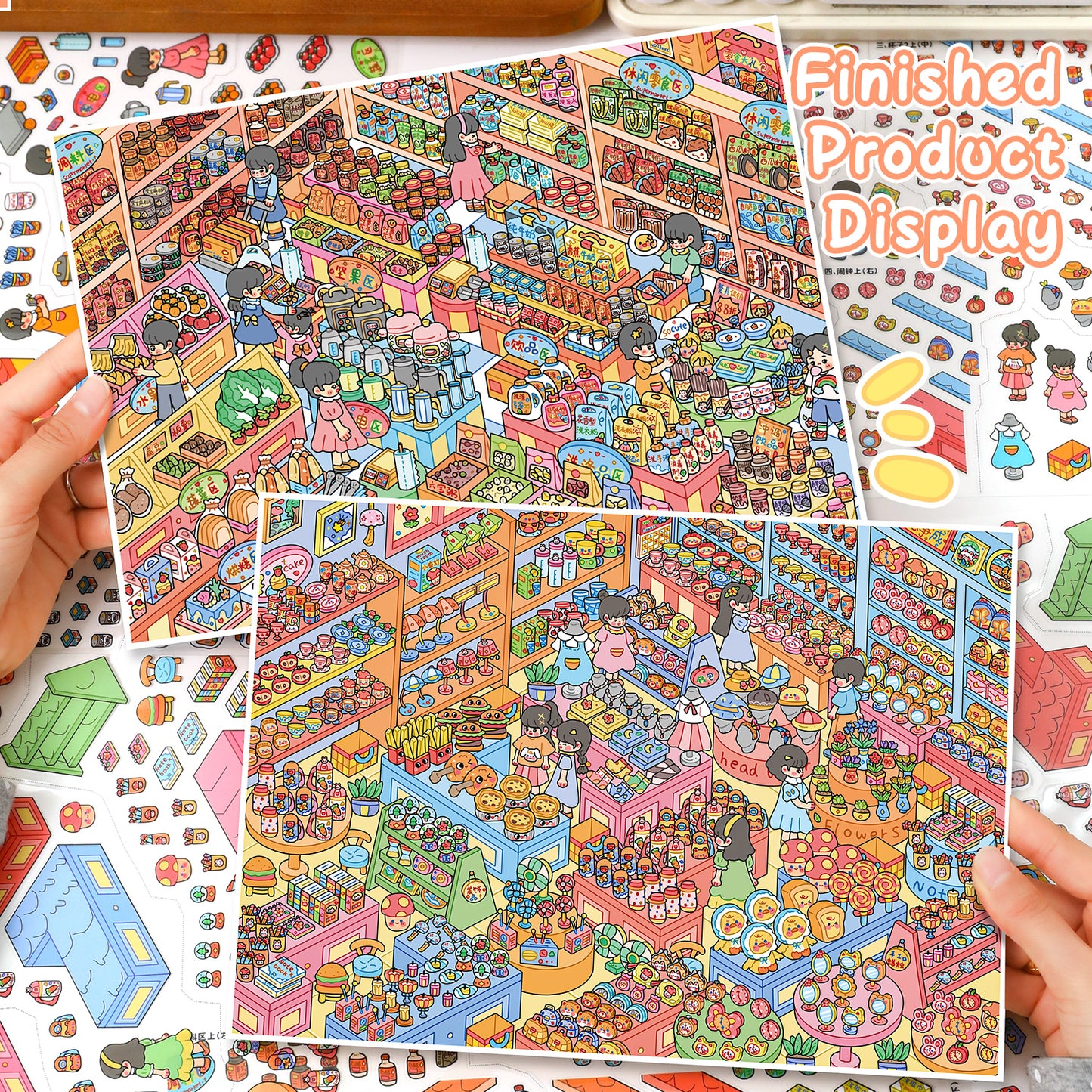 3D DIY Scene Sticker Kit -General Store&Happy House Supermarket(1 Free Tweezer)