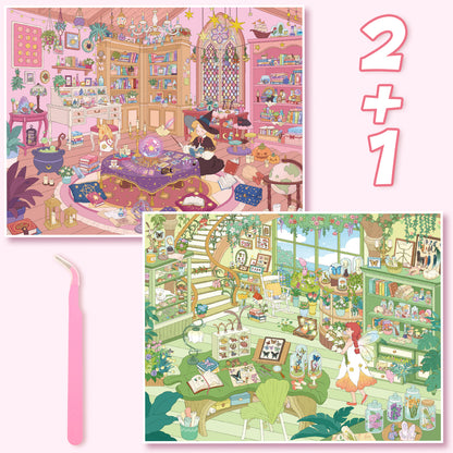 3D DIY Scene Sticker Kit -Specimen Workshop&Tarot Reading Shop(1 Free Tweezer)