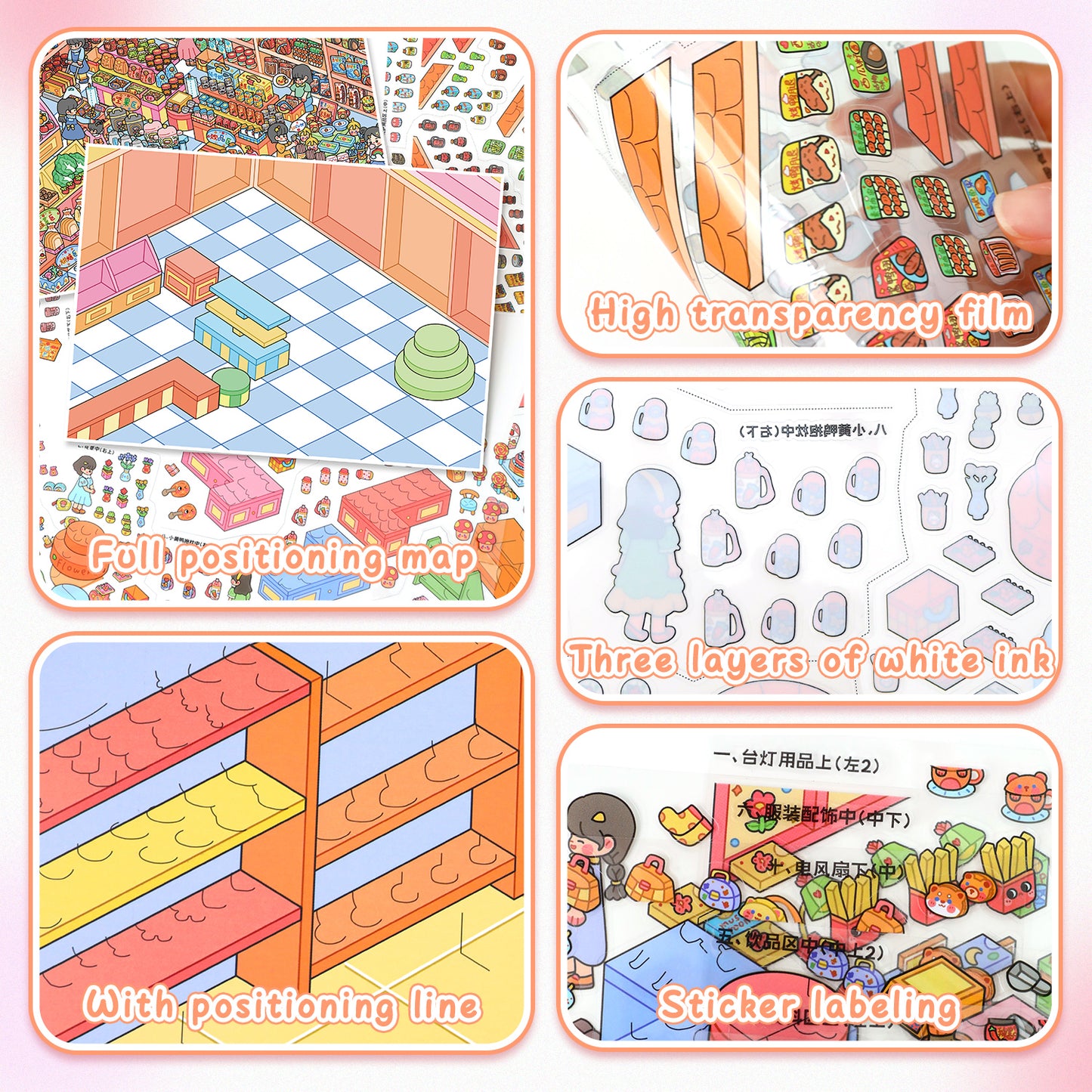 3D DIY Scene Sticker Kit -General Store&Happy House Supermarket(1 Free Tweezer)