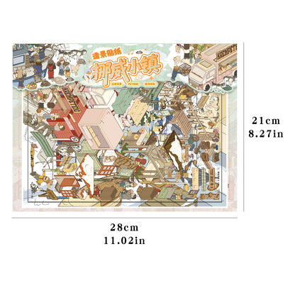 3D DIY Scene Sticker Kit -California coast&Norwegian town(1 Free Tweezer)
