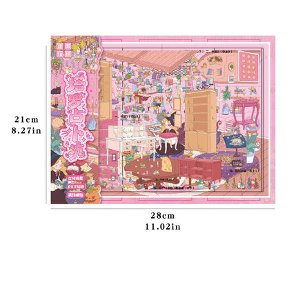 3D DIY Scene Sticker Kit -Specimen Workshop&Tarot Reading Shop(1 Free Tweezer)
