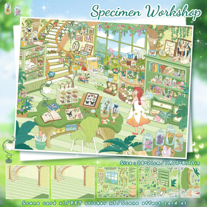 3D DIY Scene Sticker Kit -Specimen Workshop&Tarot Reading Shop(1 Free Tweezer)