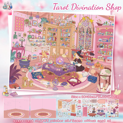 3D DIY Scene Sticker Kit -Specimen Workshop&Tarot Reading Shop(1 Free Tweezer)