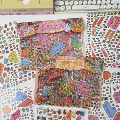 3D DIY Scene Sticker Kit -General Store&Happy House Supermarket(1 Free Tweezer)